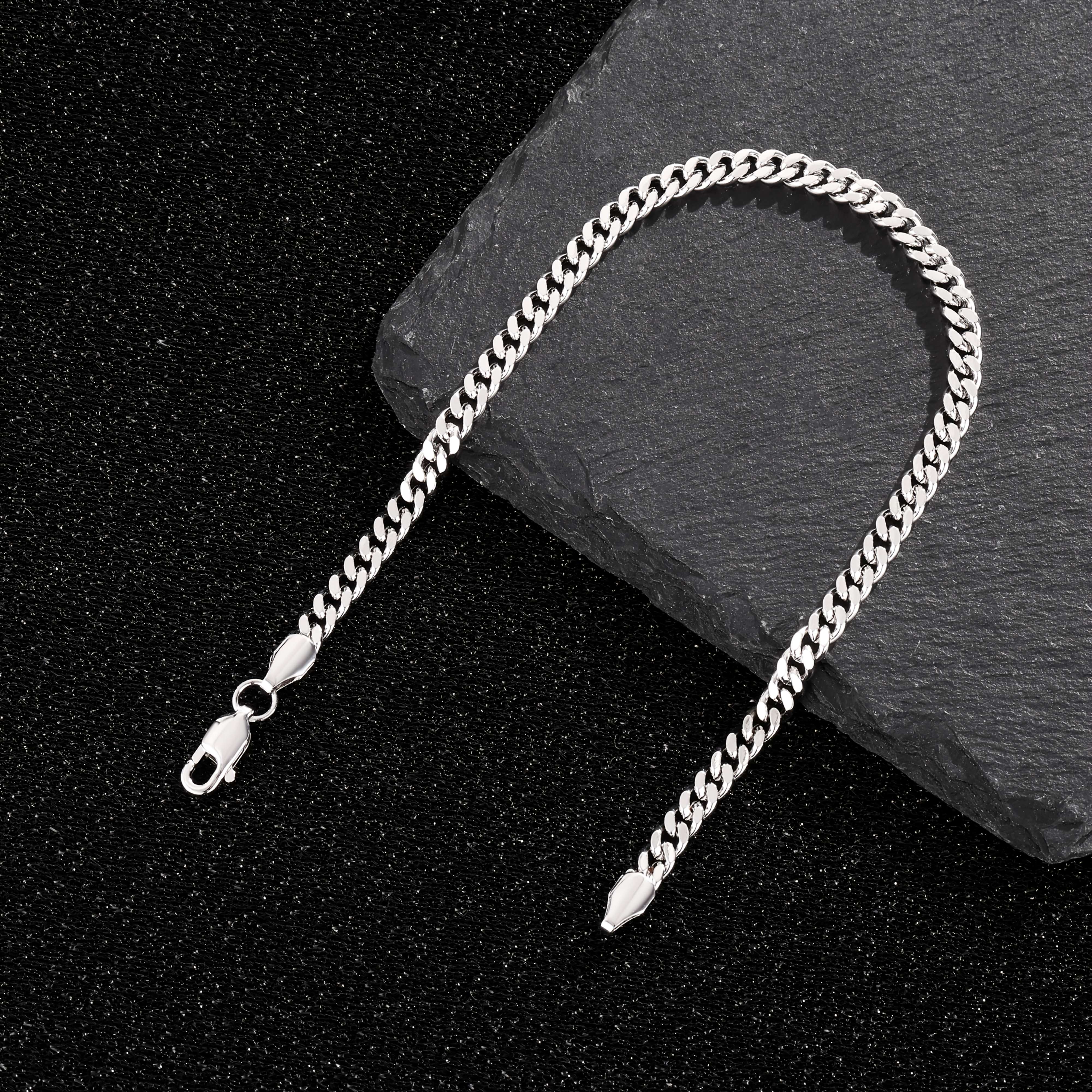 Image of Men's 925 Silver Minimalist Round Snake Bracelet Fashion Essential Jewelry Ideal Gift For Halloween Christmas Christmas Eve Exquisite Gift Box Local Warehouse