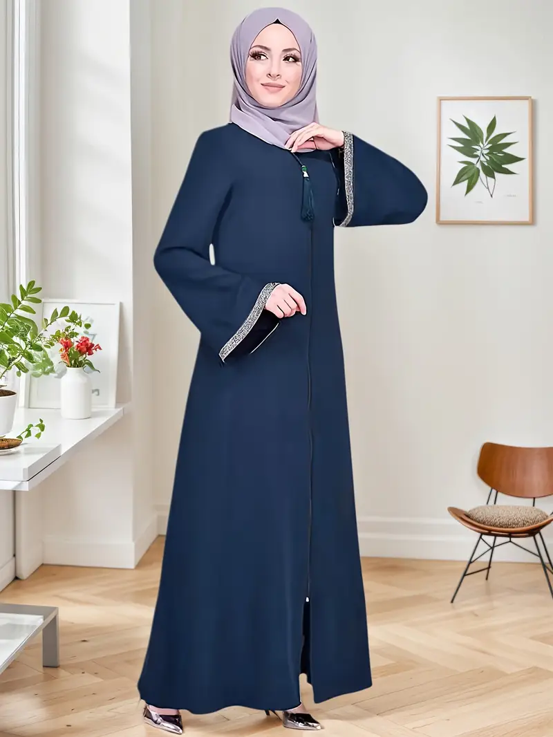arabic fashion dress Women's V Neck Long Sleeve Long Dress, Womenswear All-Season Casual Wear Loose Fit A-Line Print Jalabiya, Soft 75D Stretch Fabric, Chic Elegant Arabic Clothing, Casual Elegant Dresses