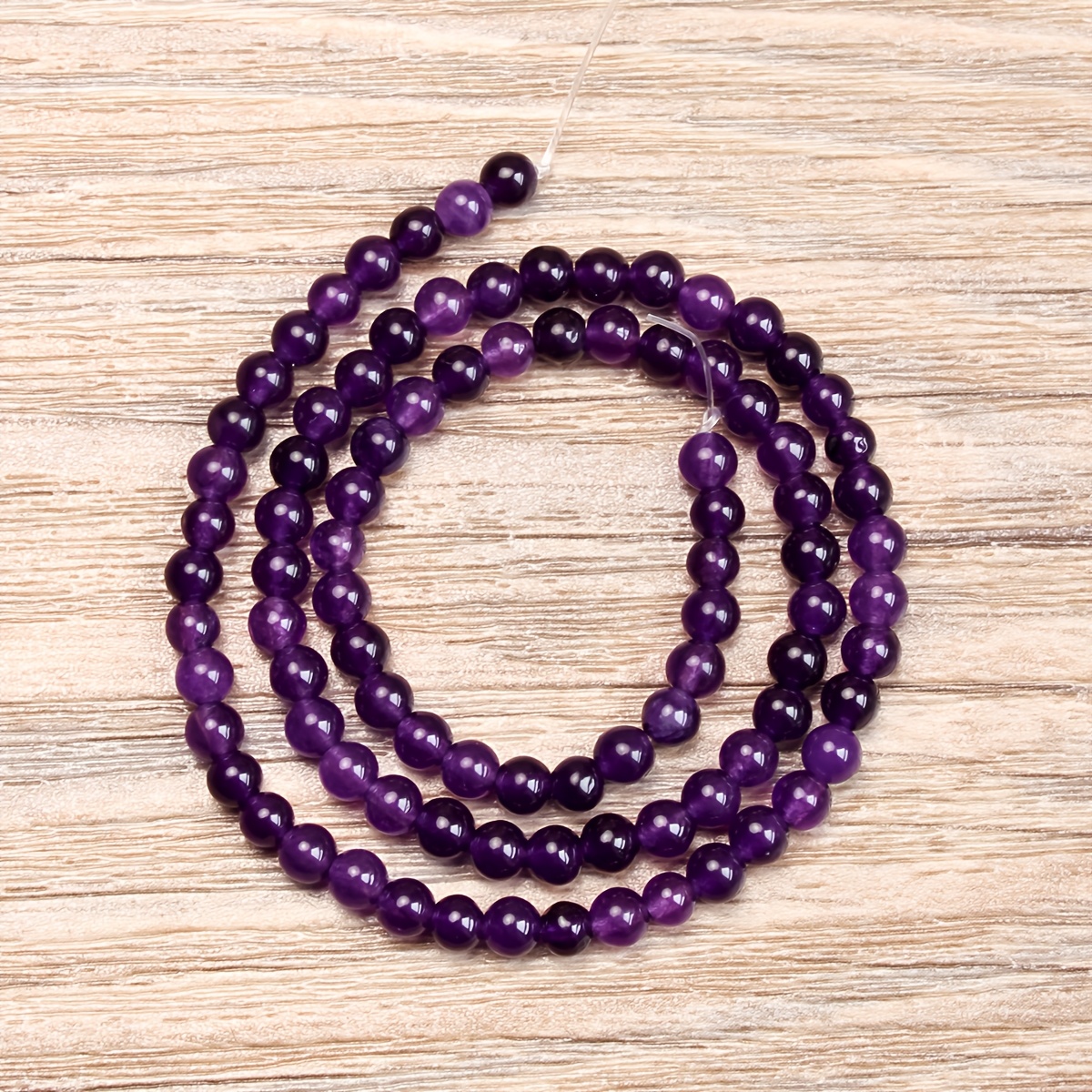 TEMU Natural Amethyst Loose Beads, 4/6/8mm Natural Stone Beads For Jewelry Making, Handmade Women's Jewelry Halloween Gift, Necklaces, Bracelets,
