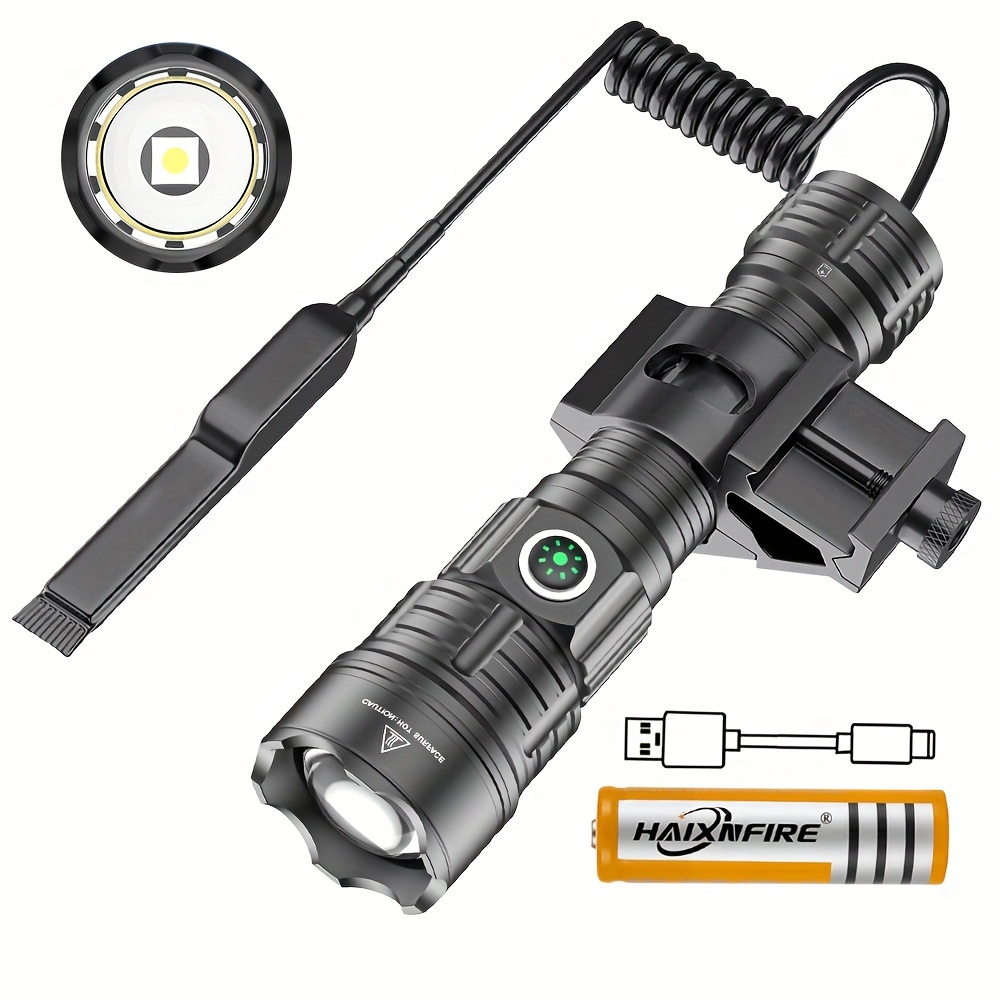 

Haixnfire Tactical Flashlight - 4500 , Usb Rechargeable With Type-c, , 3 , Ideal For Camping, Hiking & Emergency Use