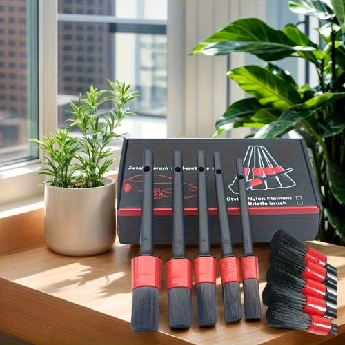 6pcs nylon car detail brush set dashboard exhaust wheel car brush home outdoor toilet cleaning