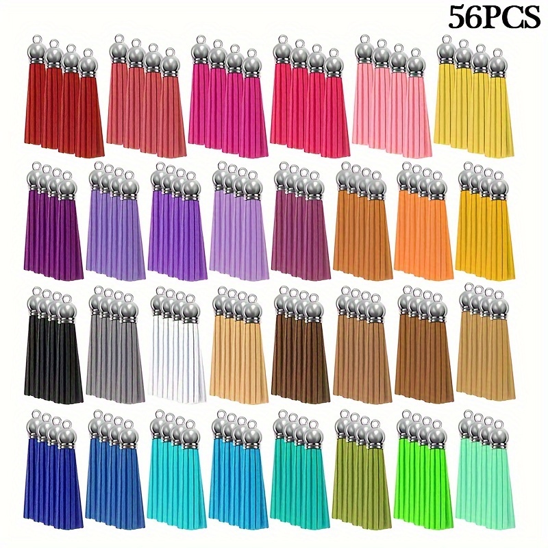 

56pcs Keychain Tassels - 3.8cm/1.5in - Tassels For Jewelry Making - , , - Art &