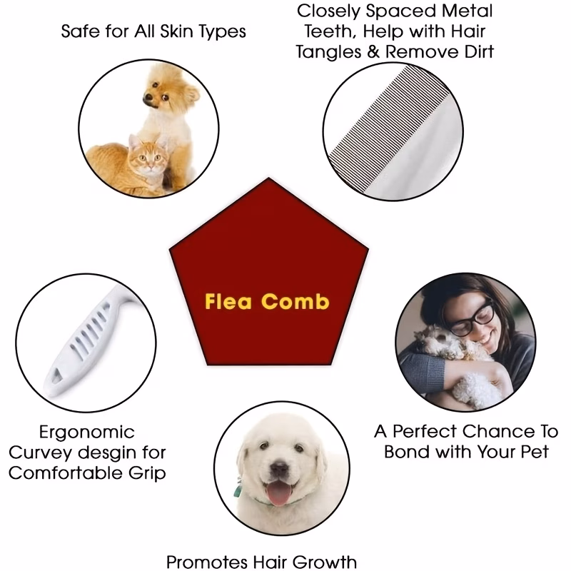 1pc 2pcs 3pcs pet hair comb tear stain removal pack multifunctional pets grooming comb kit 2in 1 dog combs pet hair grooming tools Product details 1