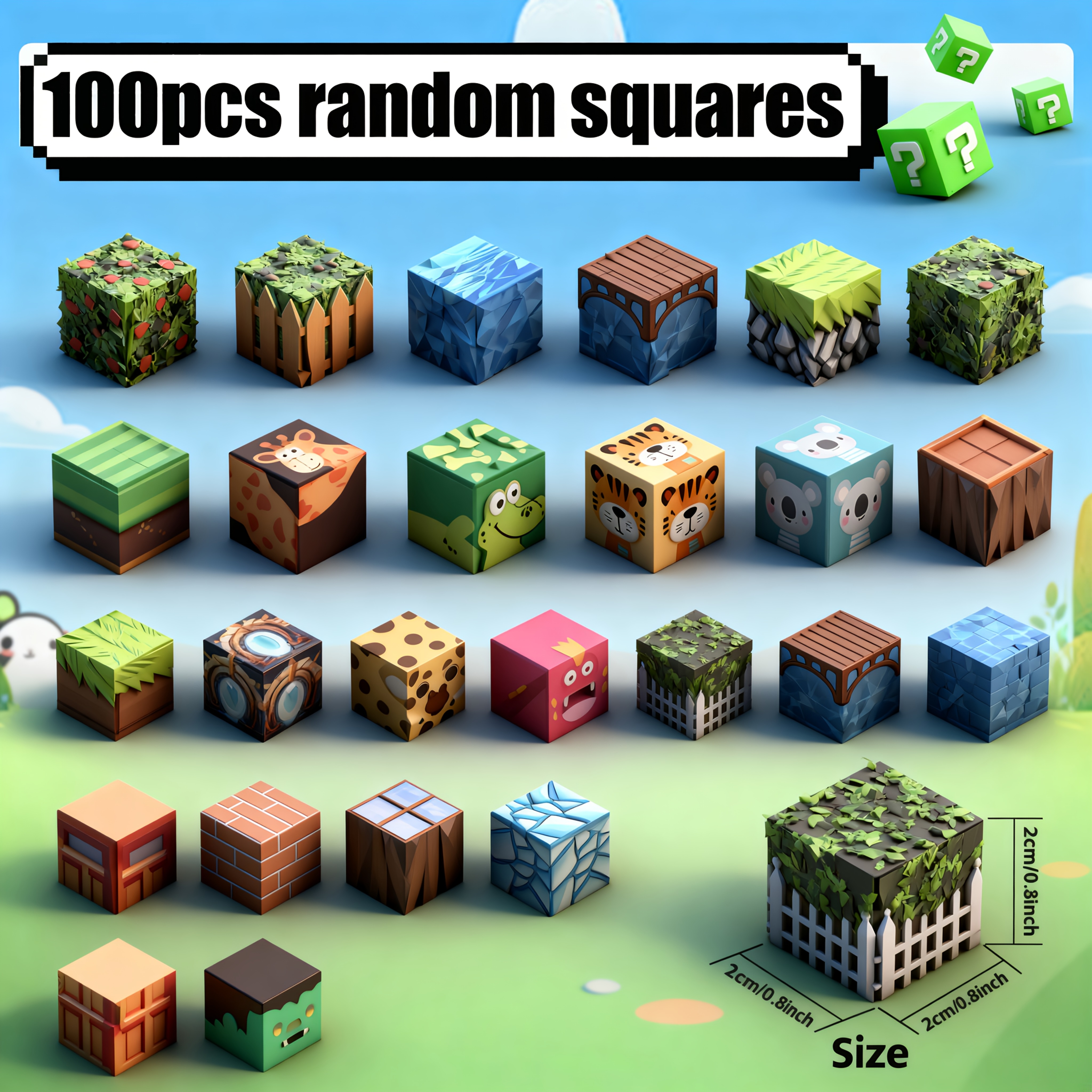Image of 100pcs Magnetic Building Block Set, Creative Cube Building Toys, Suitable For Children's Day, Christmas, Halloween, Birthday, Winter Gifts For Children Over 3 Years Old Random Color