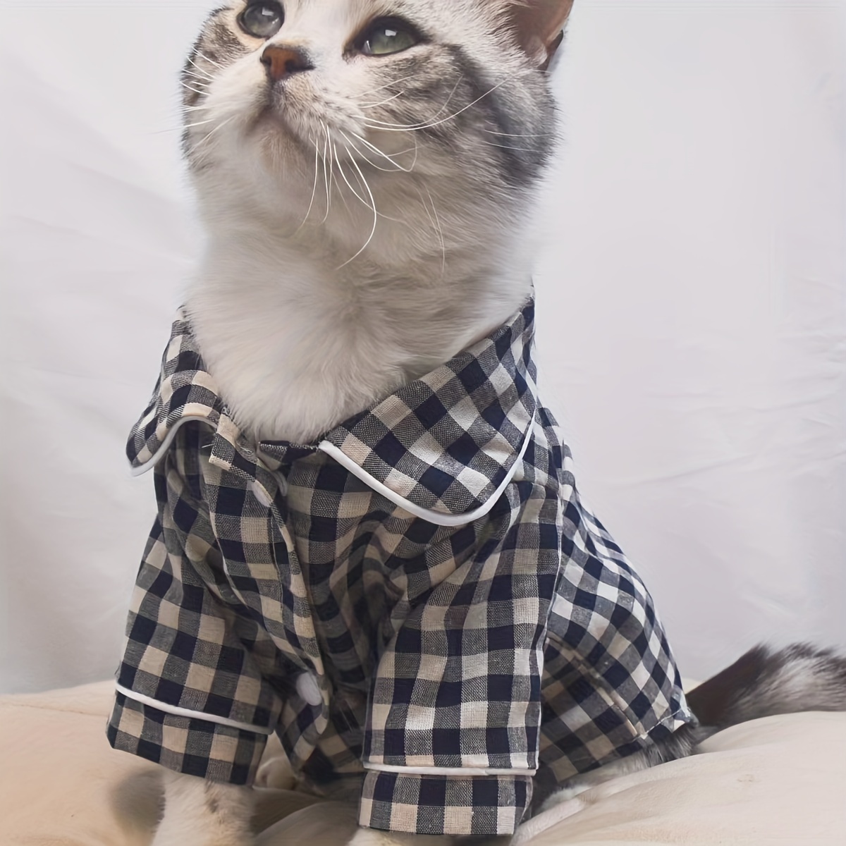 

Cozy Cat Pajamas - Pet Loungewear, Anti-shedding & Dirt-resistant, Closure For Small Breeds,