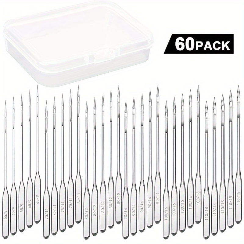 

60/120pcs, Sewing Machine Needles Universal Regular Point Sewing Machine Needles For Singer, Brother, , Varmax, Sizes Hax1 65/9, 75/11, 90/14, /16, 110/18,80/12