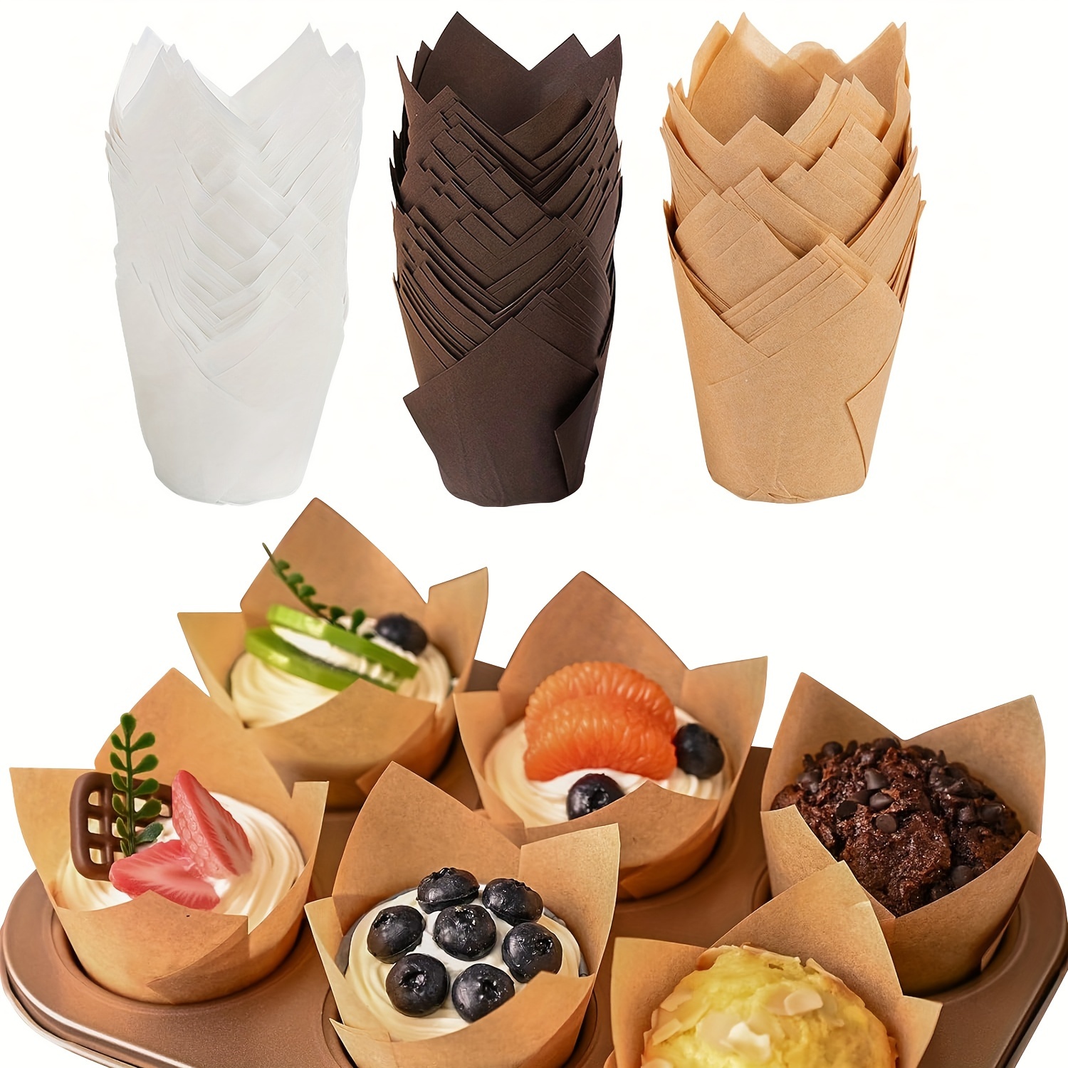 

50pcs Cupcake Liners - Heat Resistant, Oil-proof Paper Muffin Cups For Baking - Halloween, Christmas, Easter, Thanksgiving