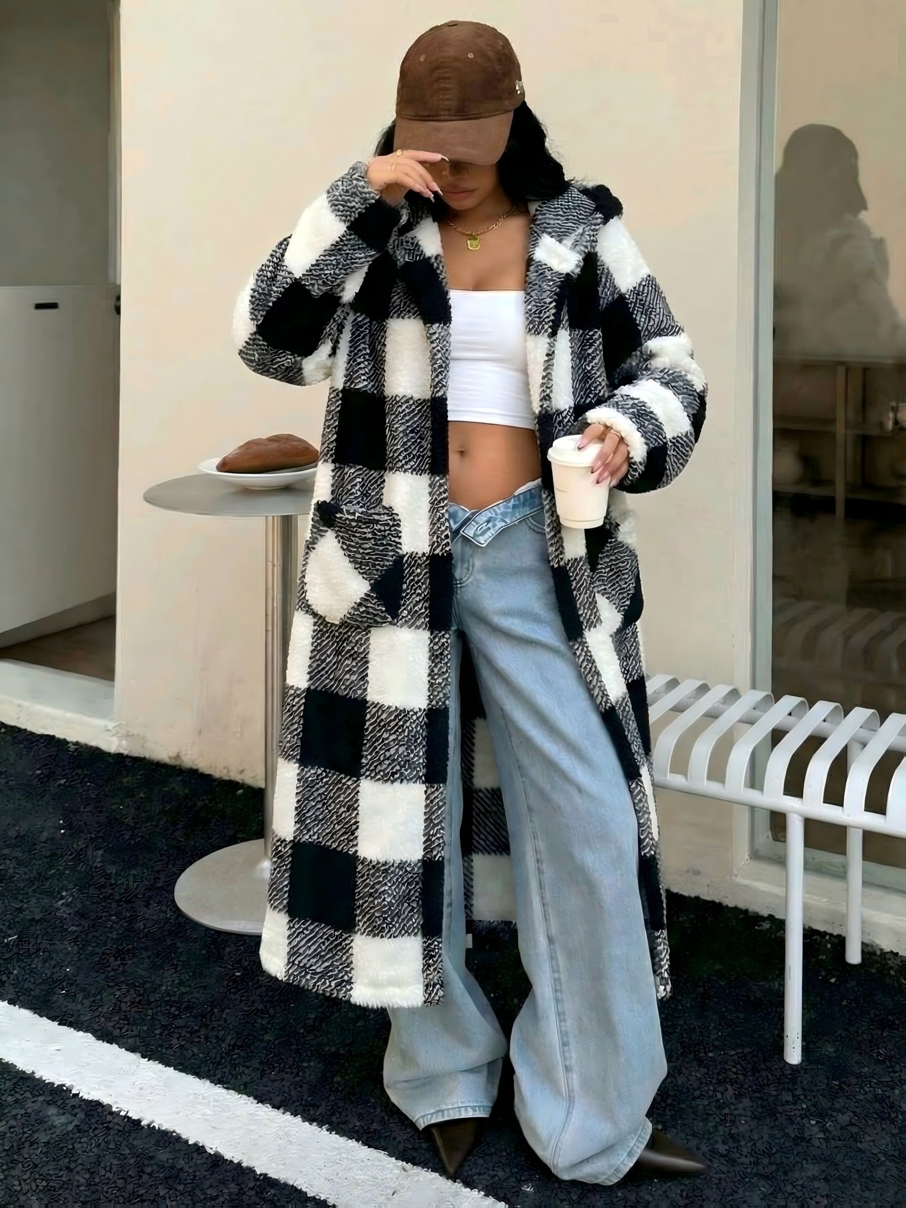 new womens autumn winter comfortable jacket thickened insulation loose fit design machine washable soft with two pockets and hood for casual wear