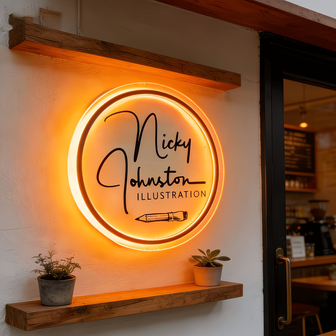 Round Personalized Neon Sign with LED Light, Custom Gift