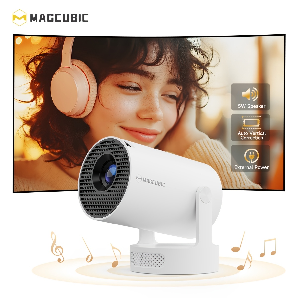 Magcubic 14 Projector Hy300pro+ Flexible Rotating Projector 220ansi Native 720p Support 8k H726 Processor With Auto Keystone Correction Portable Video Projector