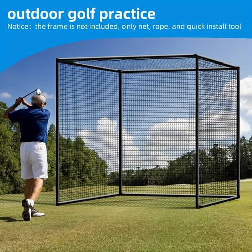 golf net golf practice cage heavy duty with accessories 12pcs spring snap and 4pcs carabiner for all skill levels backyard camping sport diy ball net baseball net and chipping net training suitable golf carts clubs tee
