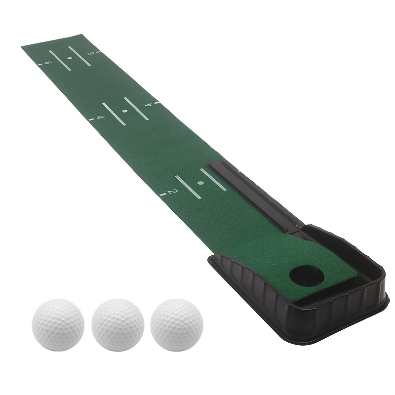 TEMU Entrenador de putting de de un solo hoyo, tapete de práctica de putting de green artificial con guía de y pendiente, de práctica de putting