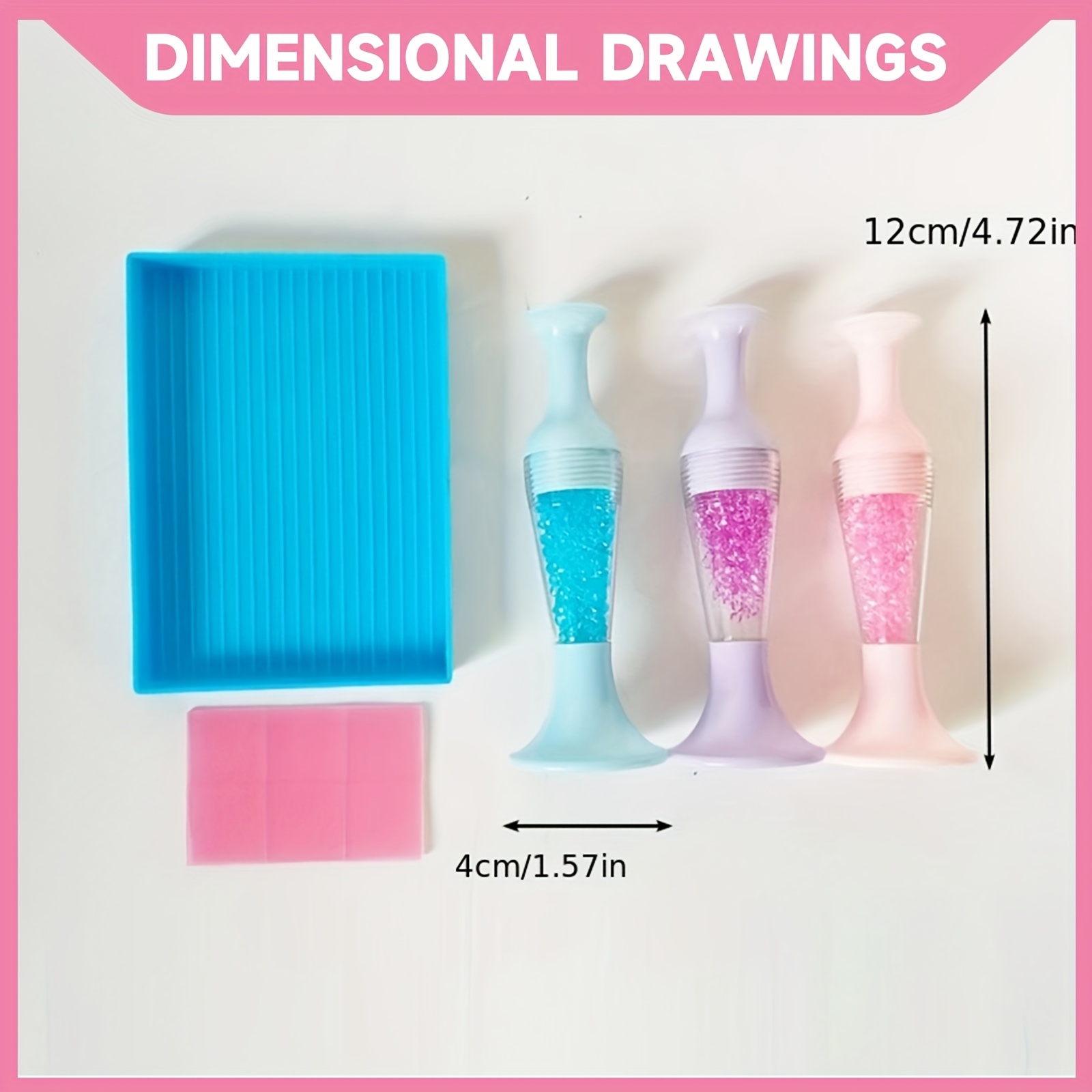 VILLCASE 3pcs Diamond Paint Pens, Diamond Art Pen Flower Pot Shaped