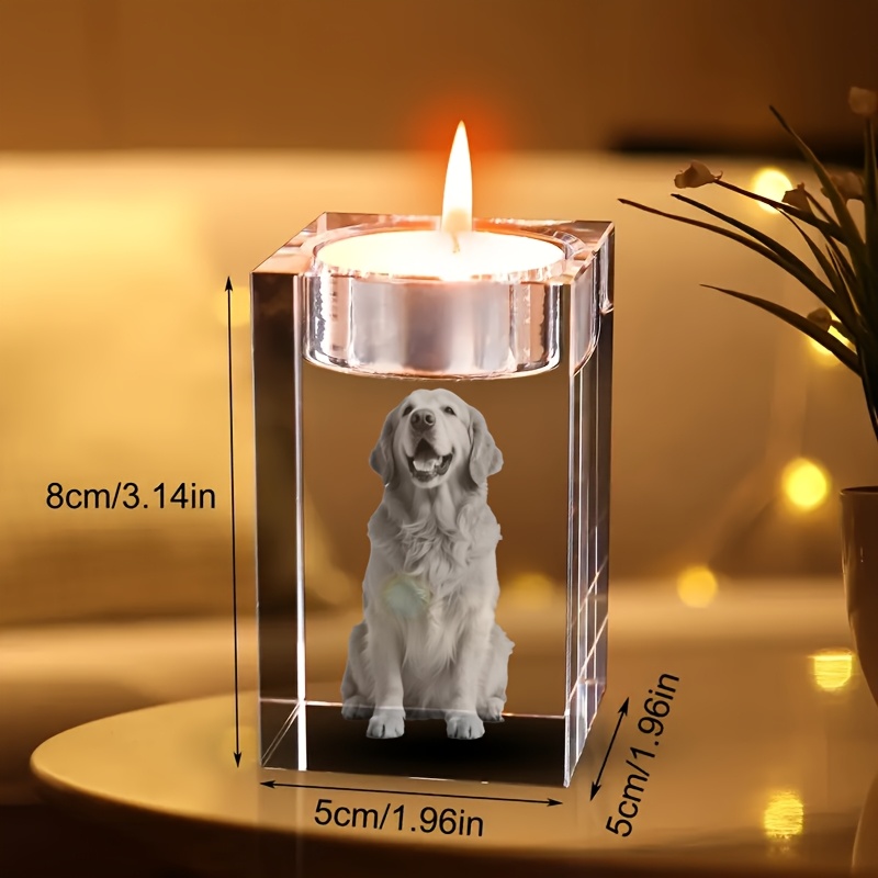 E-shop Personalisierter lasergravurter Glas-Kerzenhalter mit Foto-Hintergrundentfernung individueller Gravur – Ein inspirierendes Andenkgschenk für