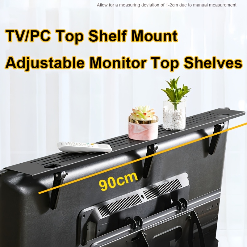 TEMU No-drill Tv Top Shelf, Floating Display Stand For Router, Cable Box, Gaming Console, And Tv Remote Control Holder