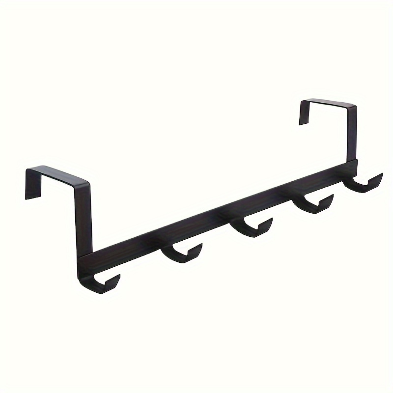 Image of 1pc Door Hooks: Metal, Rust-resistant, Contains 5 Hooks, 29 Cm/11.42 Inches, Suitable For Hanging Towels And Clothes, Easy, Convenient, Practical, Affordable
