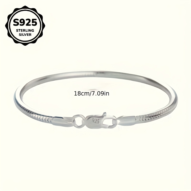 Women's S925 Sterling Silver Snake Bone Bracelet, Light Luxury Design