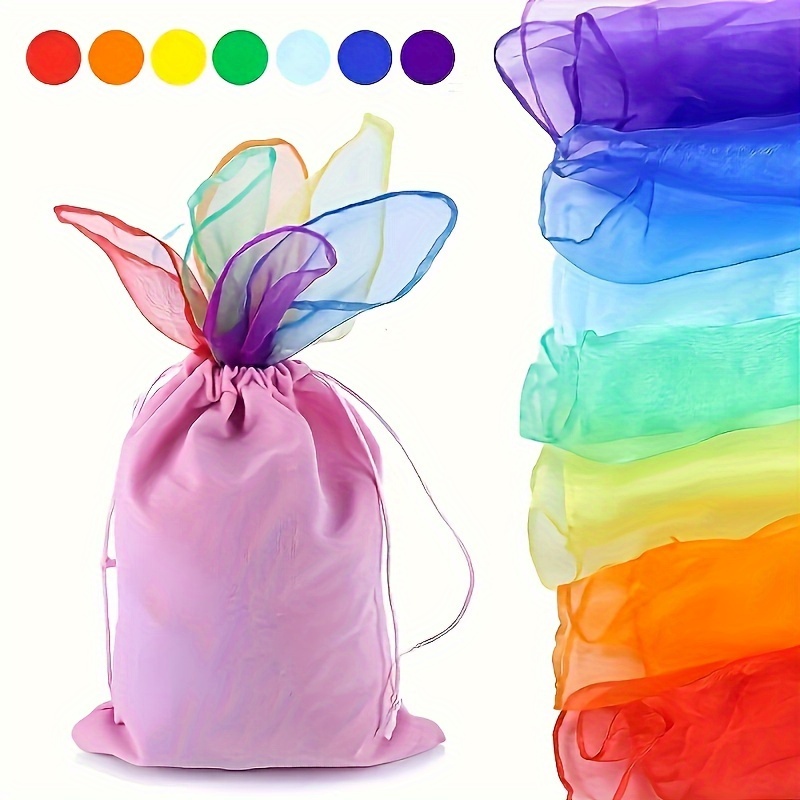 

10pcs Sensory Toys: Dancing Silk With Cloth Bag - Perfect For Children's Learning And Educational Activities - Suitable For Ages 3-6 - No Power Required - Great For Christmas And Halloween Gifts