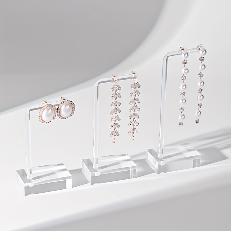 

3pcs Set Of Acrylic Transparent Earrings And Display Stand For Jewelry And Jewelry Display Stand For Ear Accessories Shop Photography