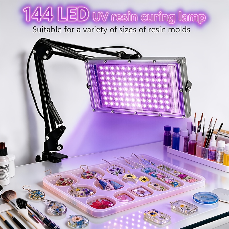TEMU Professional Led Resin Curing Lamp With 144 Led Light For Rapid Curing, Comes With A Desktop Stand, Adjustable Height/angle, Usb Plug-and-play .