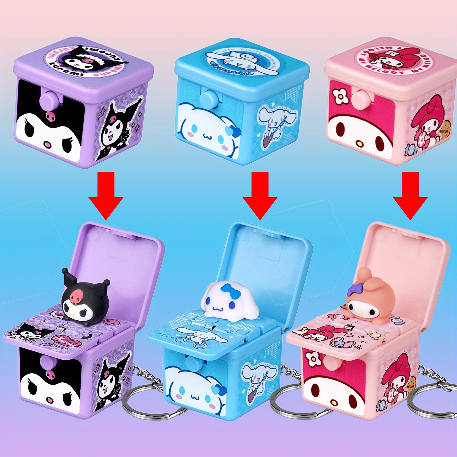 keychain surprise box feature in blue - Temu