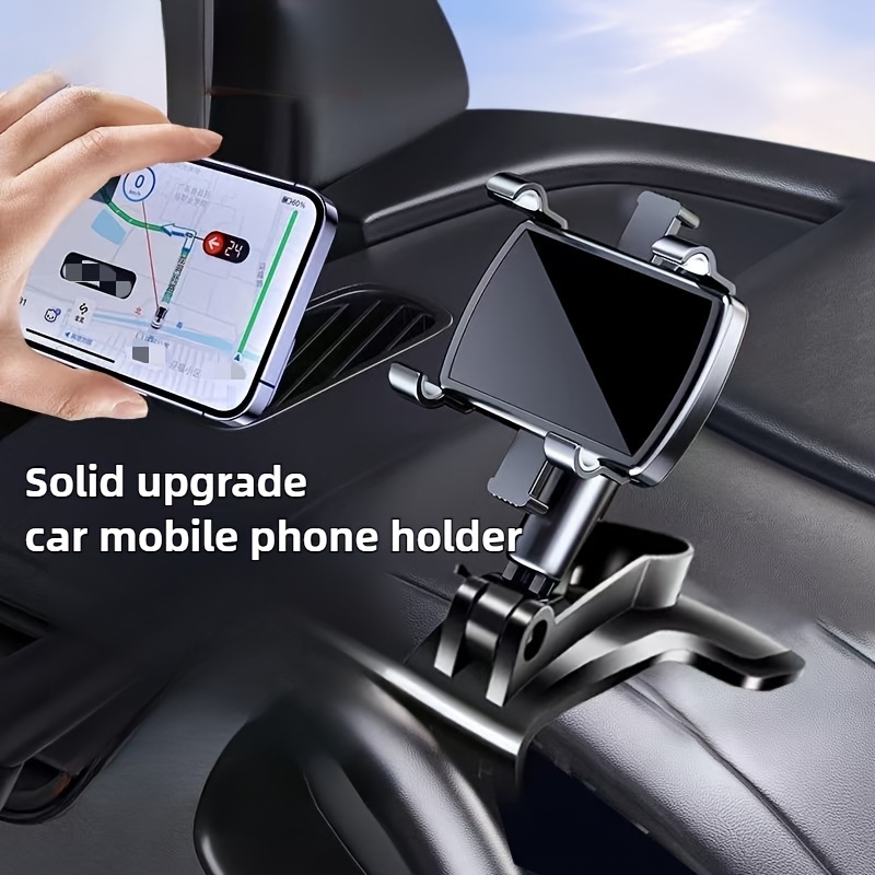 

1pc, 360° Rotatable Car Phone Holder, Abs Material, Multi-functional Dashboard Mount, -hand , Universal Mobile Navigation Bracket For Vehicle Use