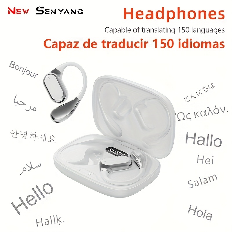 Auriculares inalámbricos Senyang AI Translation 2025, cómodos, con cancelación de ruido, control táctil, soporte para múltiples idiomas, batería de litio recargable, ideales para viajes, socializar, estudiar y deportes, diseño para adultos con temática de películas y videojuegos | Auriculares con traducción AI | Auriculares con control táctil - Imagen 7