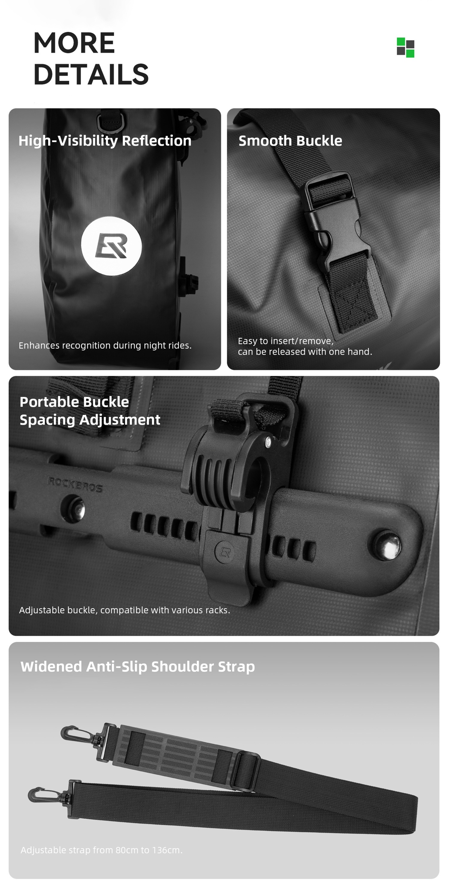 Waterproof Bike Pannier Bag 20L Big Capacity Bicycle Rear Rack Bag Shoulder Bag Handbag Travel Cycling Accessories