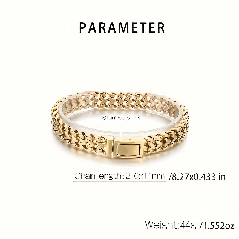 Men's Vintage Style 18K Gold Plated Heart Bracelet Set