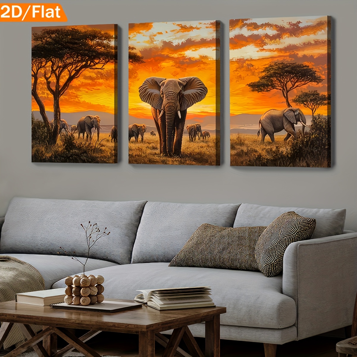 2D Plat Ingelijst Canvas Schilderij en Poster,