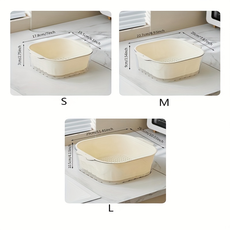 3pcs fruit and vegetable drain basket set suitable for storing and washing fruits and vegetables Product details 3