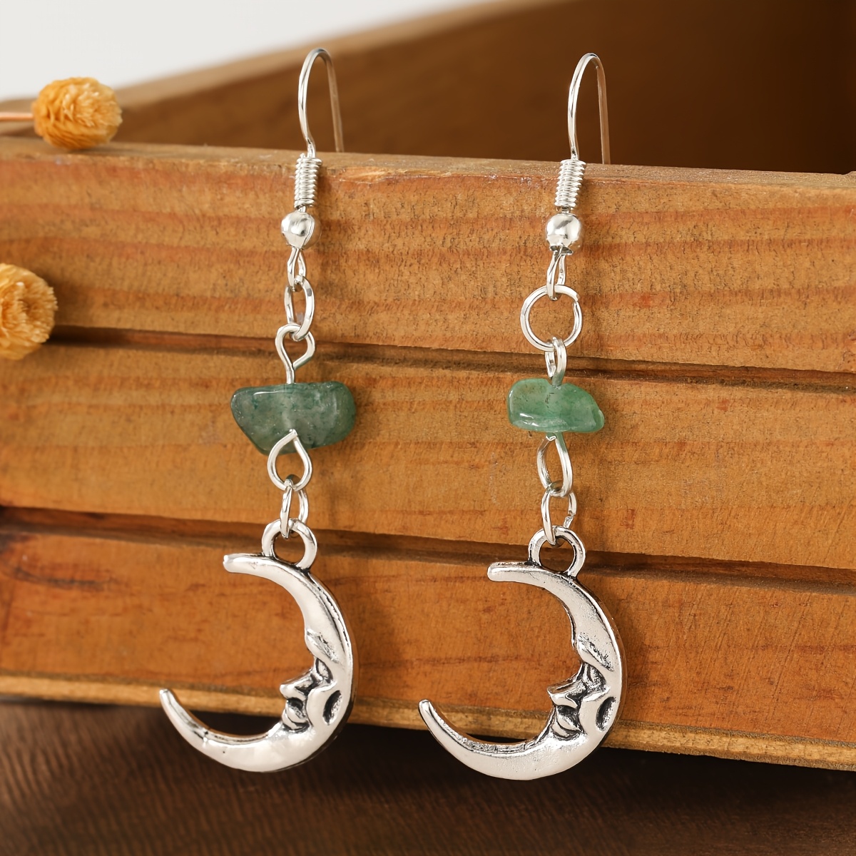Women's Creative Moon Tassel Pendant Earrings, Niche Design
