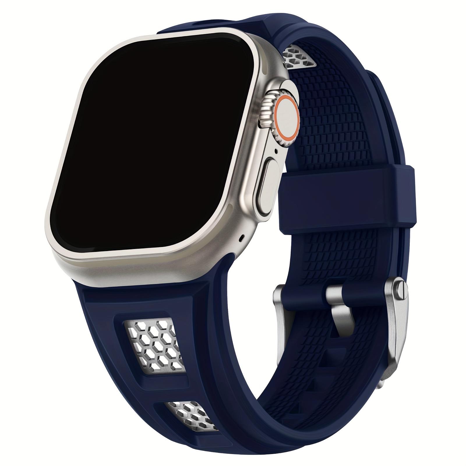 Breathable Sports Bands Compatible with for Apple Watch Ultra 2/Ultra Bands, Suitable for Apple Watch Men'S Bands of 49Mm, 45Mm, 44Mm, And 42Mm, Silicone Replacement Bands Compatible with for Iwatch Series 9-1 SE