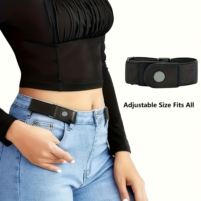 

Adjustable No-show Waist Belt Set For - Invisible, In Light Blue/white/navy/black, Lazy Waist, Tightening , Jeans Belts