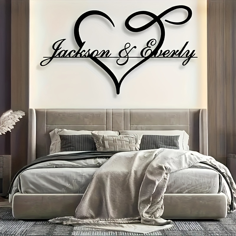 

Customizable & Heart Metal Wall Art, 3d Decorative Sign, Reusable, Pre-adhesive, , Matte , No Power Needed, Home & Wedding Decor