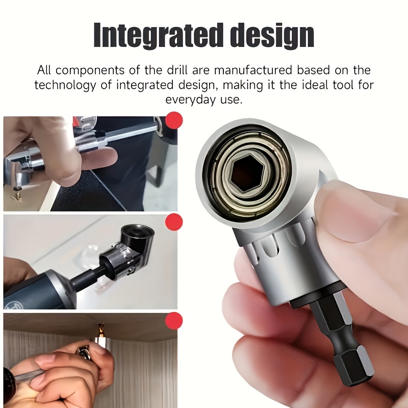 4pcs Drill Sleeve Adapter Set with 360° Rotatable Hexagonal Handle Impact Driver Sleeve Adapter 1/4" 3/8" 1/2" 105 Degree Angle Head Electric Angler Screwdriver Drill Bit Bracket 4pcs Drill Sleeve Adapter Set with 360° Rotatable Hexagonal Handle Impact Driver Sleeve Adapter 1/4