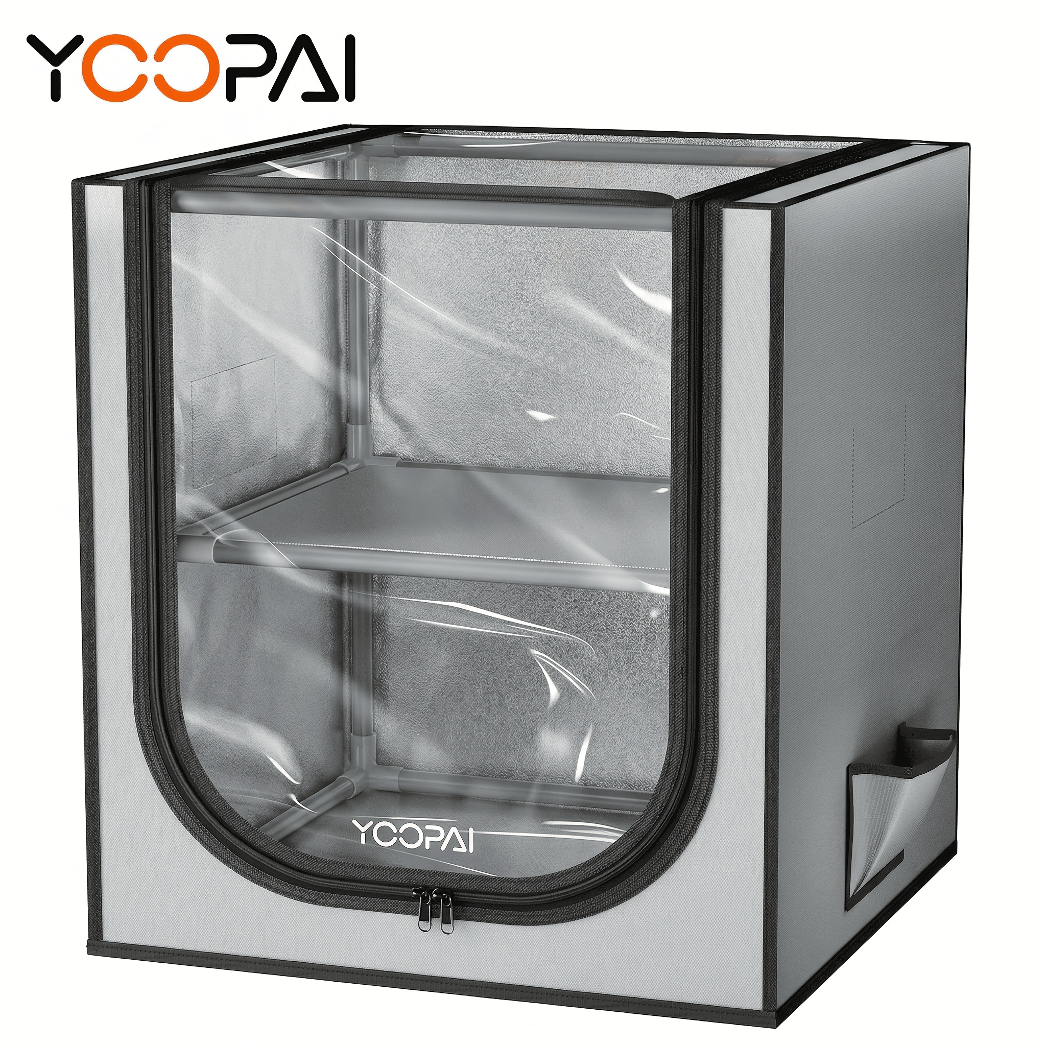 Image of Yoopai 3d Printer Filament Storage Enclosure With Desiccants, For 20 Rolls Of Filaments, 2-tier Metal Filament Storage Rack With Cloth Cover, 3d Filament Holder For Home, Office Workshop, Studio