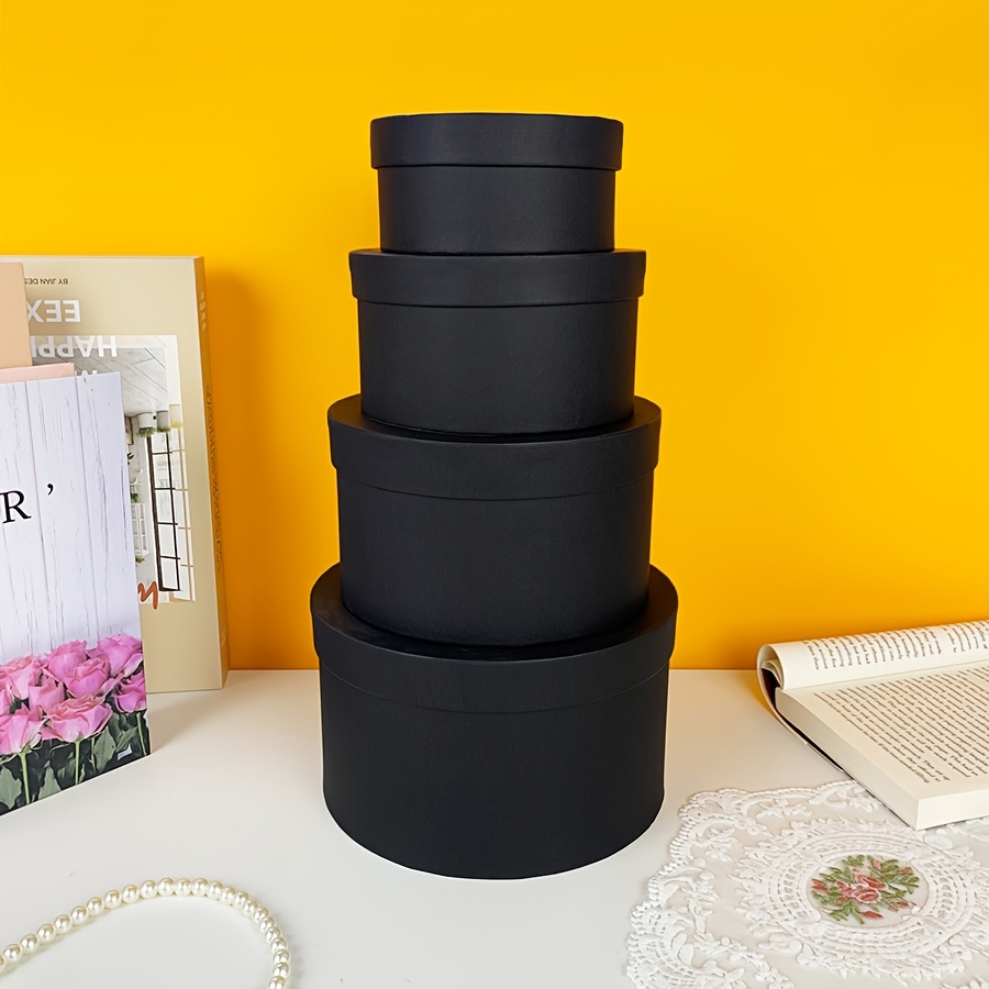 TEMU 4pcs Round Nesting Jewelry Box Set, Assorted Sizes, Stackable Gift Packaging Boxes, Storage Gift Boxes, Suitable For Home Decor, Living Room And