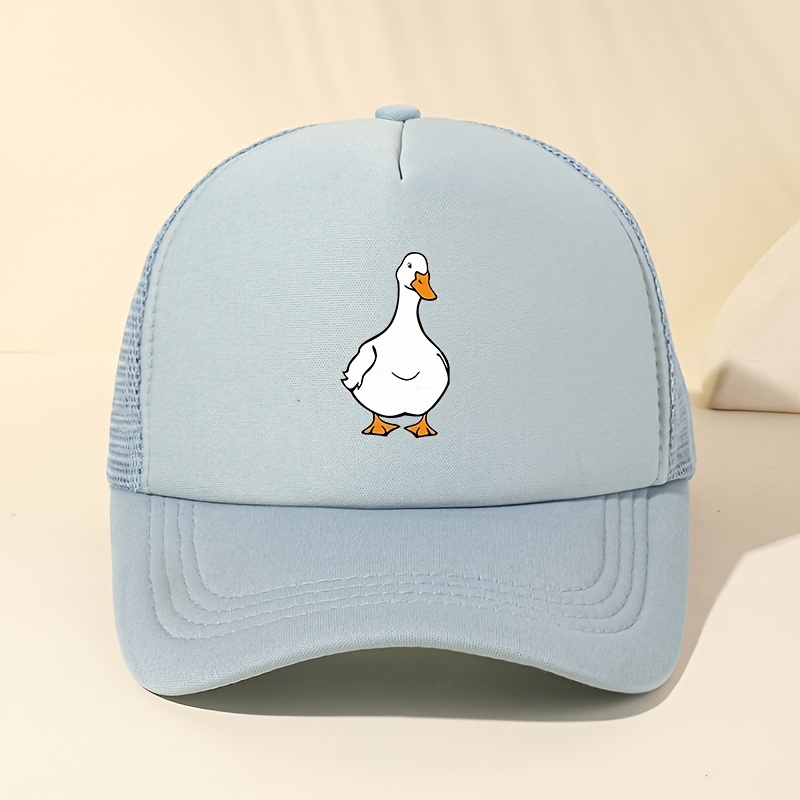 Cartoon Bird Trucker Hat, Baseball Cap with Mesh, Adjustable Hats for Men  Women Black