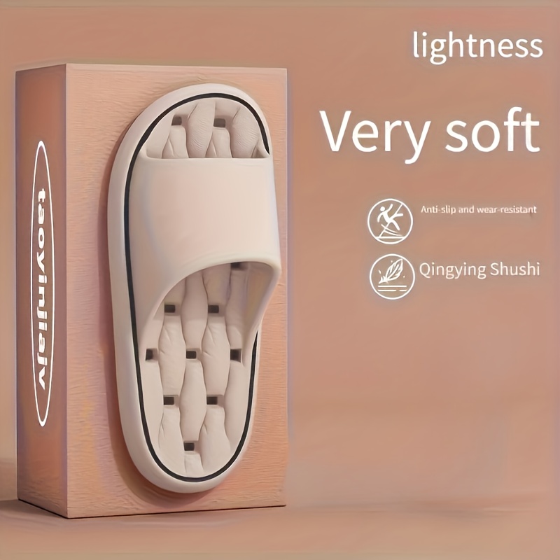 Artikelbild dicke sohle – bequeme damen-eva-hausschuhe, rutschfest, casual-hausschuhe mit rippenstruktur – ideal für innen- außenbereich, strand   zu hause, damen-hausschuhe für alle jahreszeiten, in verschiedenen farben erhältlich, damenschuhe