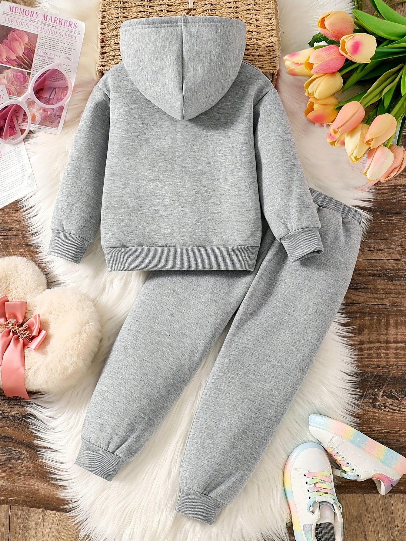 Boys' Hooded Long-Sleeve Fleece-Lined Sweatshirt and Sweatpants Set