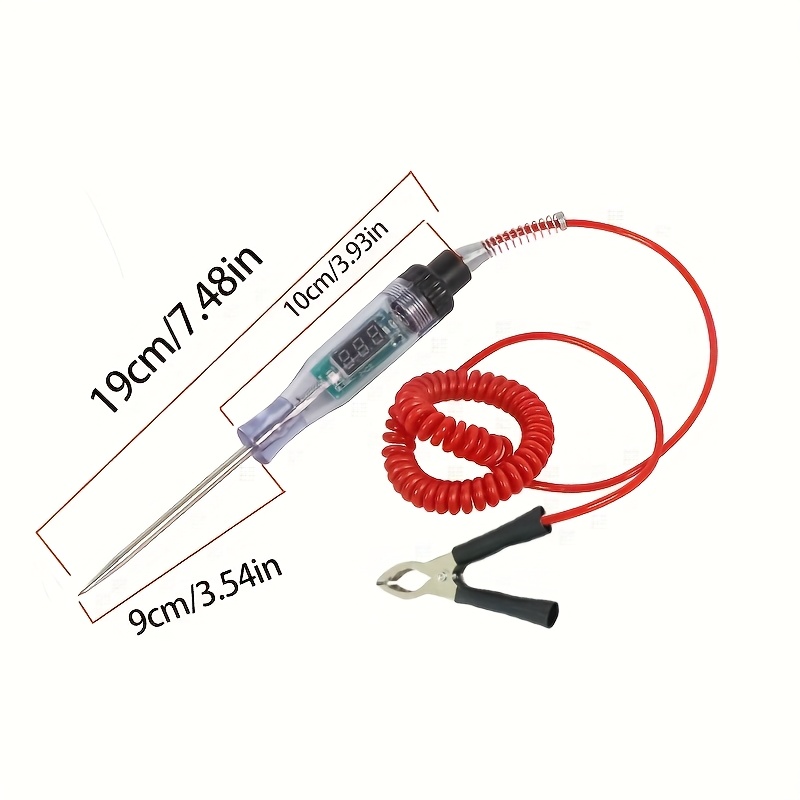 TEMU Automotive Electric Pen Led Digital Display Automotive Repair Test Pen 12 Circuit Maintenance Automotive Circuit Test Lamp Inspection