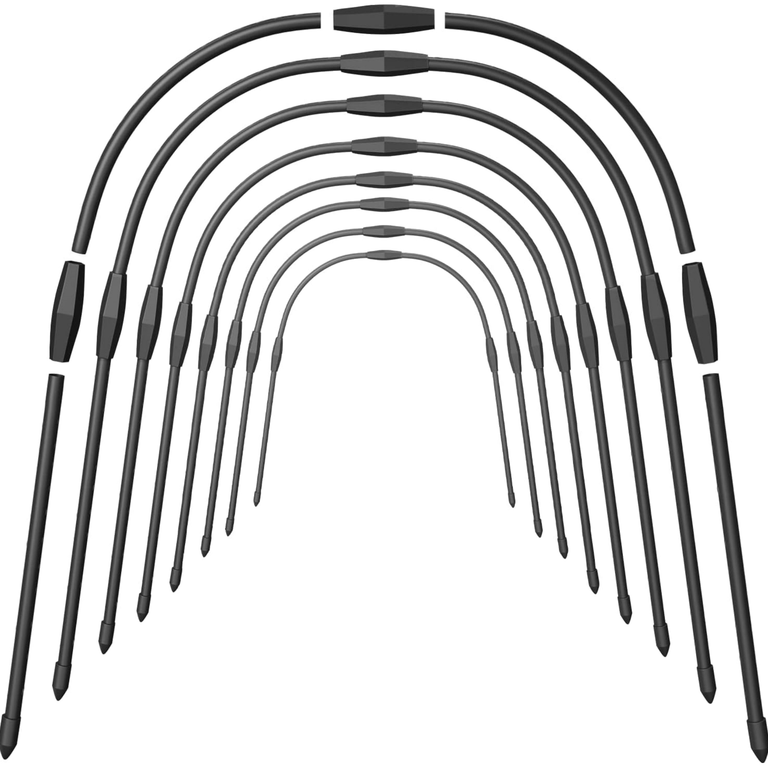 8pcs Garden Hoops For Raised Beds, Greenhouse Hoops For Row Cover Garden Netting, Rust-Free Garden Tunnel, Reuseable Gardening Supplies For Plants