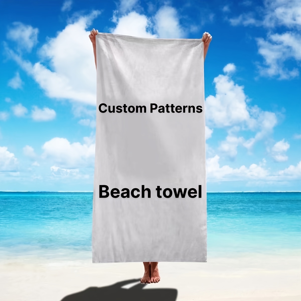 

1pc Customized Print Soft Comfortable Lightweight Sand-proof Beach Towel - Sweat Absorbent & Quick Drying - Perfect For Outdoor Beach Travel Swimming Gym Yoga