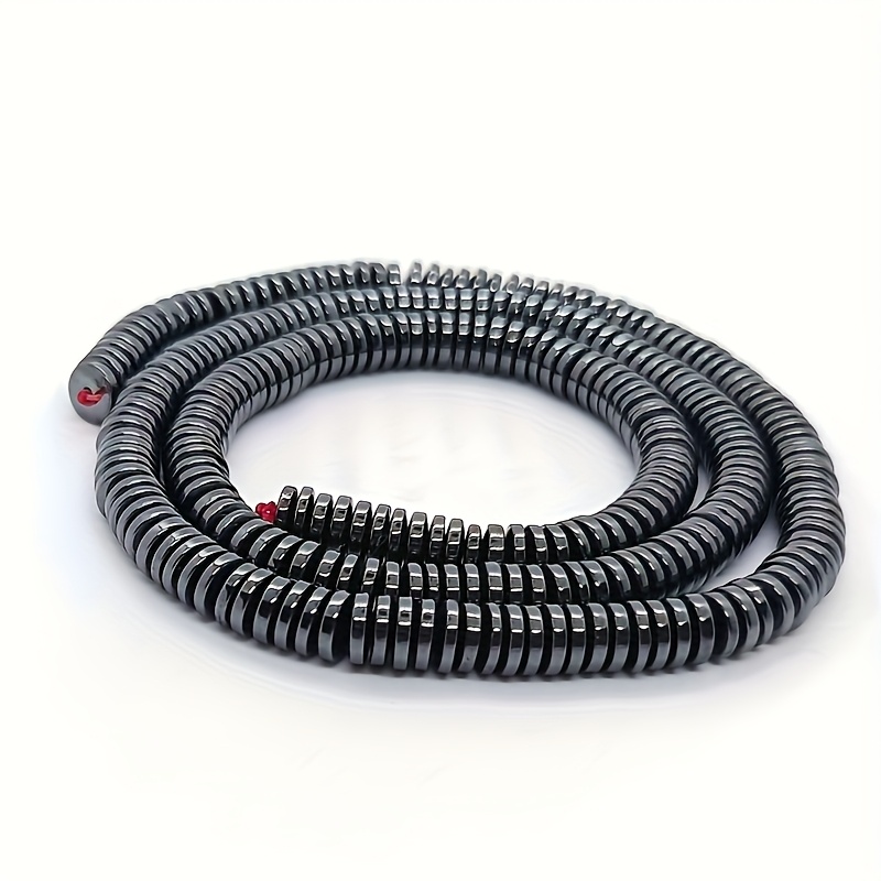 Black Obsidian Round Disc Spacer Beads for Jewelry Making