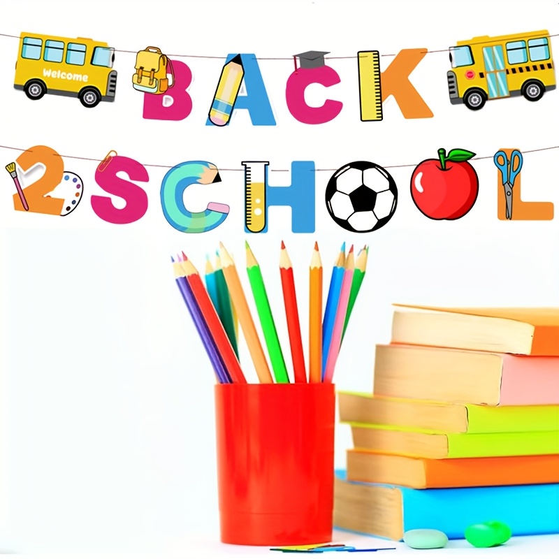Willkommensbanner Mit Apfel Für Schulanfang – Jute-Dekoration Für Klassenzimmer Und Partys