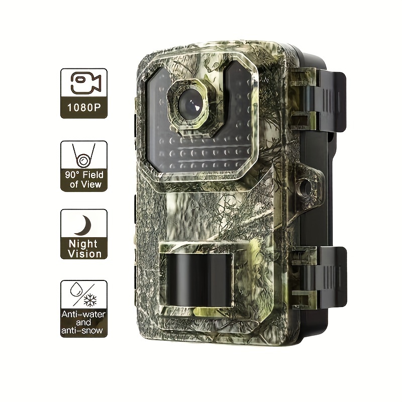 1pc Abs Trail Camera 1080p Hd Night Vision Game Hunting Temu