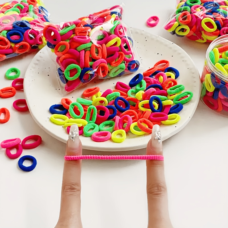 458pcs Colorful Elastic Hair Ties with Stretchy Bases