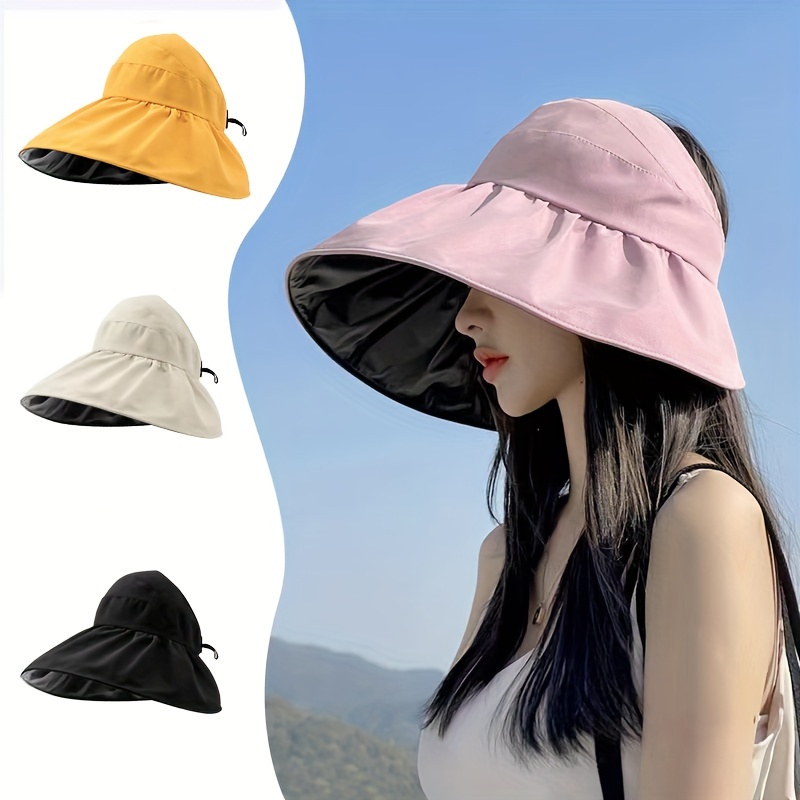 Striped Sun Visor Sun Hat Sun Hat Foldable Easy Carry Basin - Temu