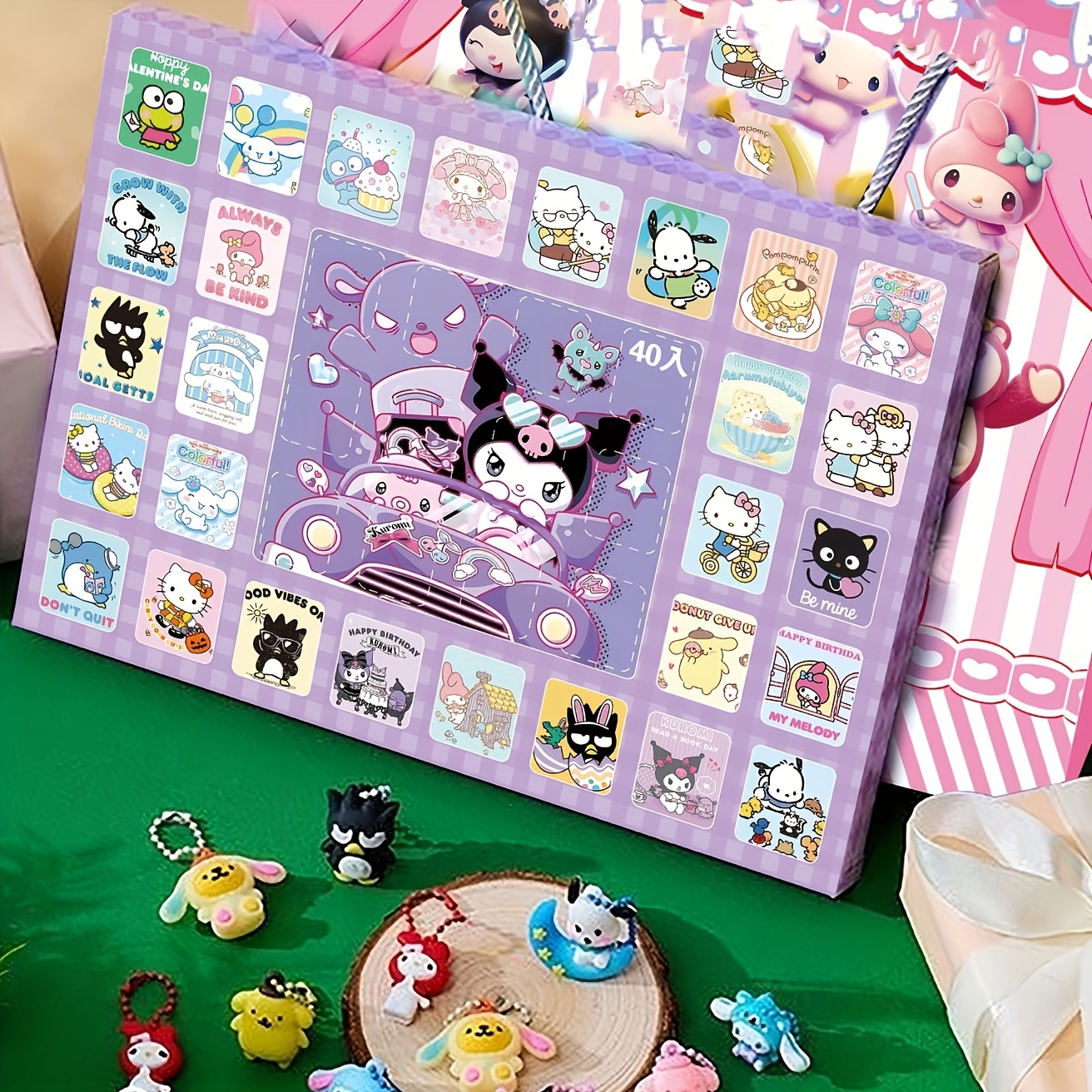 

40pcs Sanrio Box Set, , Kuromi, My , , Figurines Decoration Halloween Christmas For Age 14+